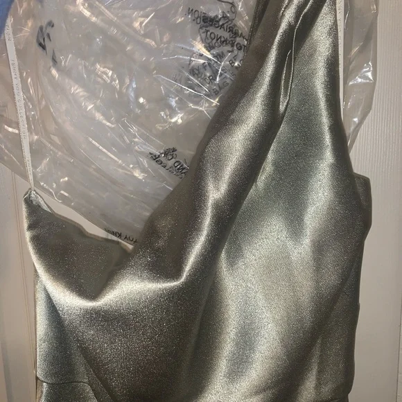 Floor Length Sage Green Satin JENNY YOO gown brand new - Picture 5 of 8